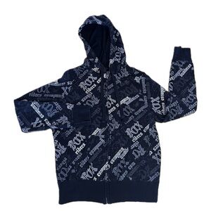 Boys Fox Racing Black& White Full Zip Hoodie Sweatshirt Activewear Size Medium